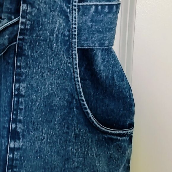 New Women's Plus Size Denim Belted Stretch Sleeveless Zip Front Dress NWT - Picture 7 of 10